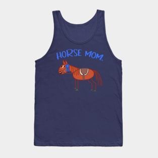 Horse Mom - Cute English Chestnut Horse Doodle Tank Top